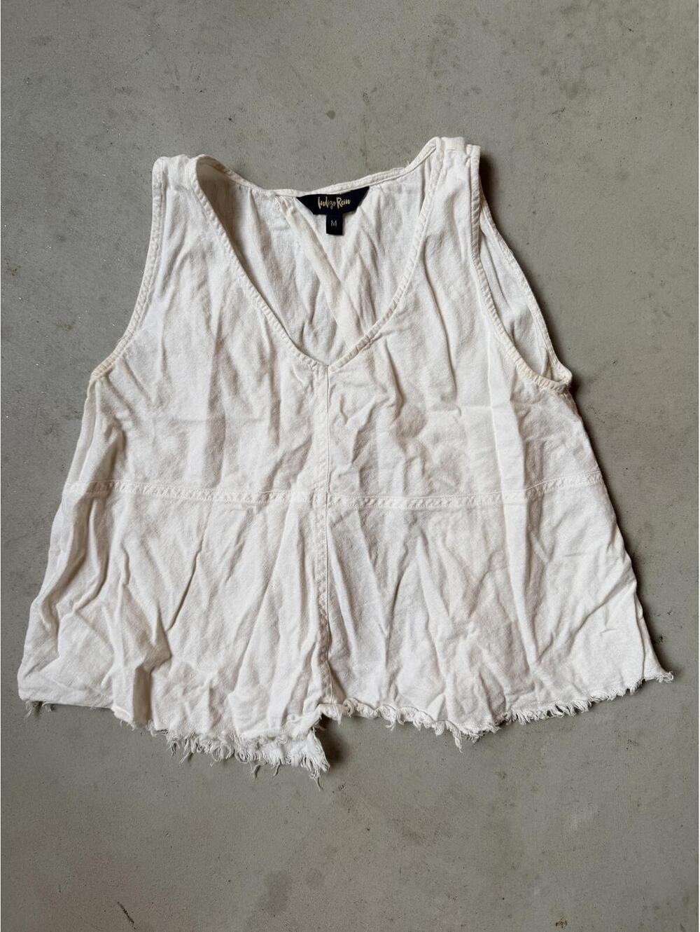 Indigo Rein White Sleeveless Tank Top, Size M